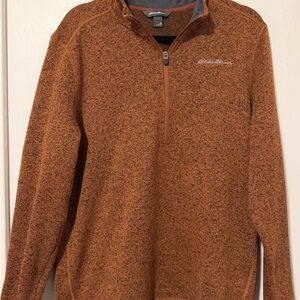 Eddie Bauer Rust Quarter-Zip Sweater